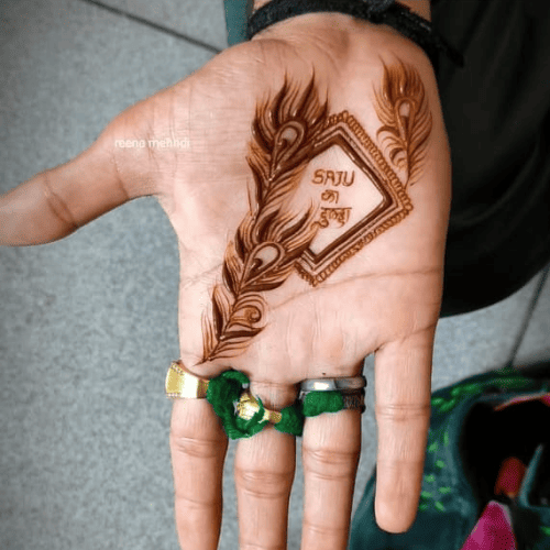 men mehndi design simple