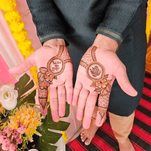 men mehndi design simple