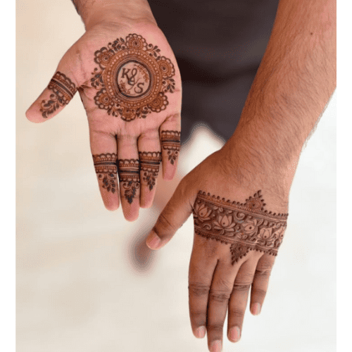 men mehndi design simple