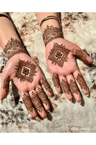 Floral Wrist Cuff Mehndi Design