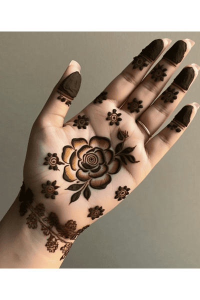 Single Flower Mehndi Design