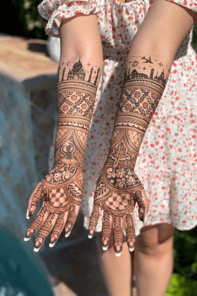 Taj Mahal Tribute Mehndi Design