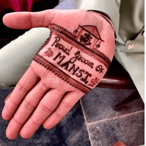 men mehndi design simple