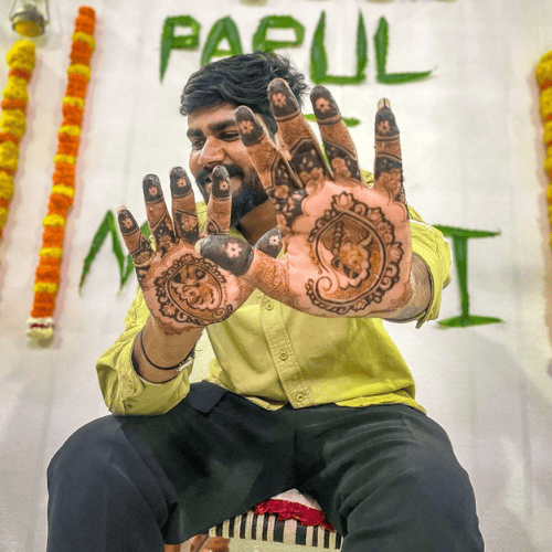 men mehndi design simple