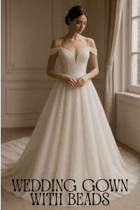 pearl beaded wedding gown